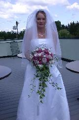 cascade wedding bouquet of two styles...is also nosegay with ivy for the cascade.